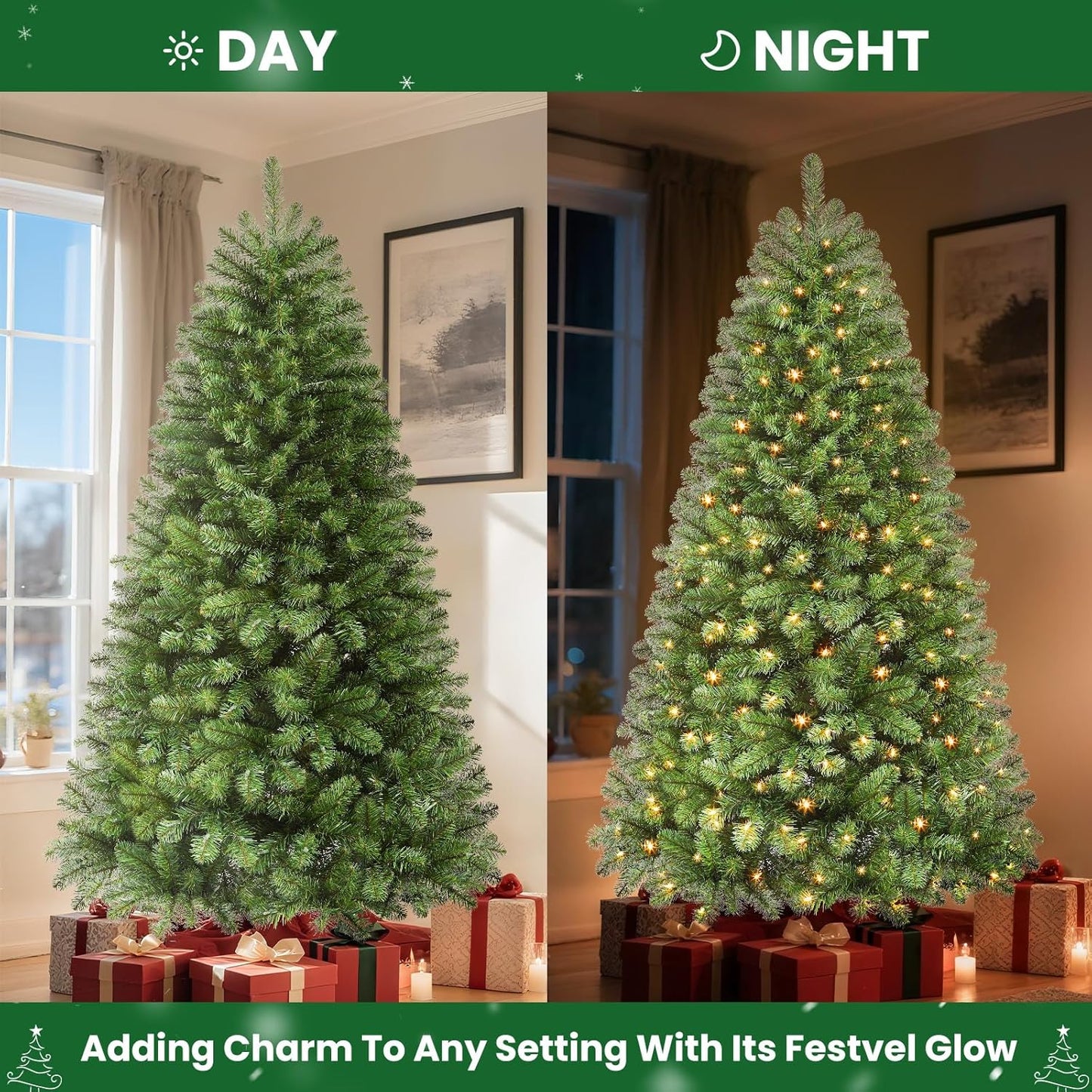 Christmas Tree with Warm White Lights